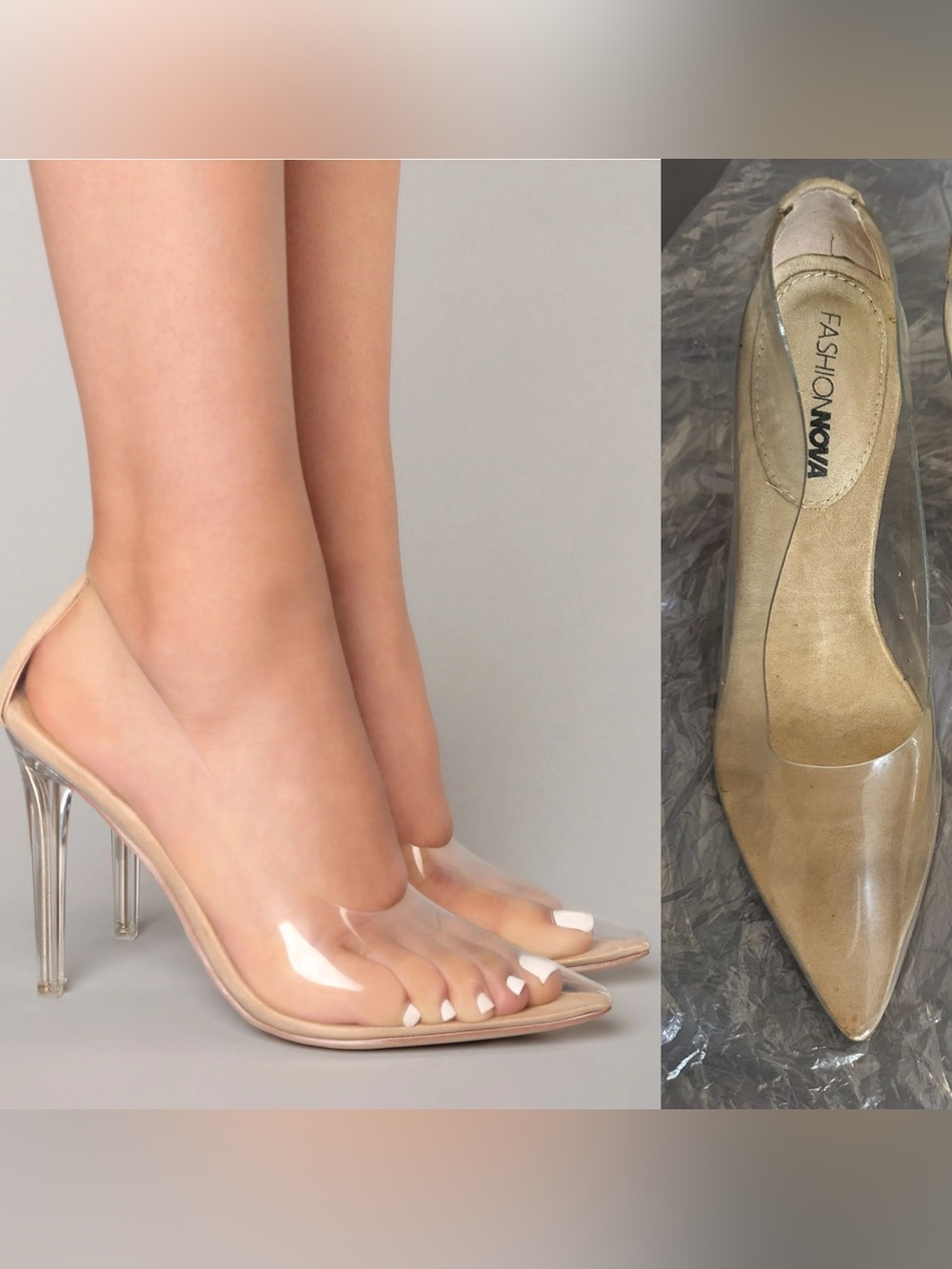 Fashion Nova transparent clear heels